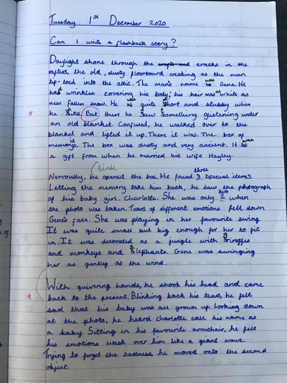 Church of England Junior School - Year 5 Flashback Writing Church of England Junior School - Year 5 Flashback Writing